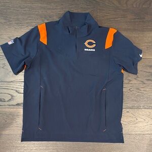 NFL Chicago Bears Navy Quarter-Zip Sideline Pullover